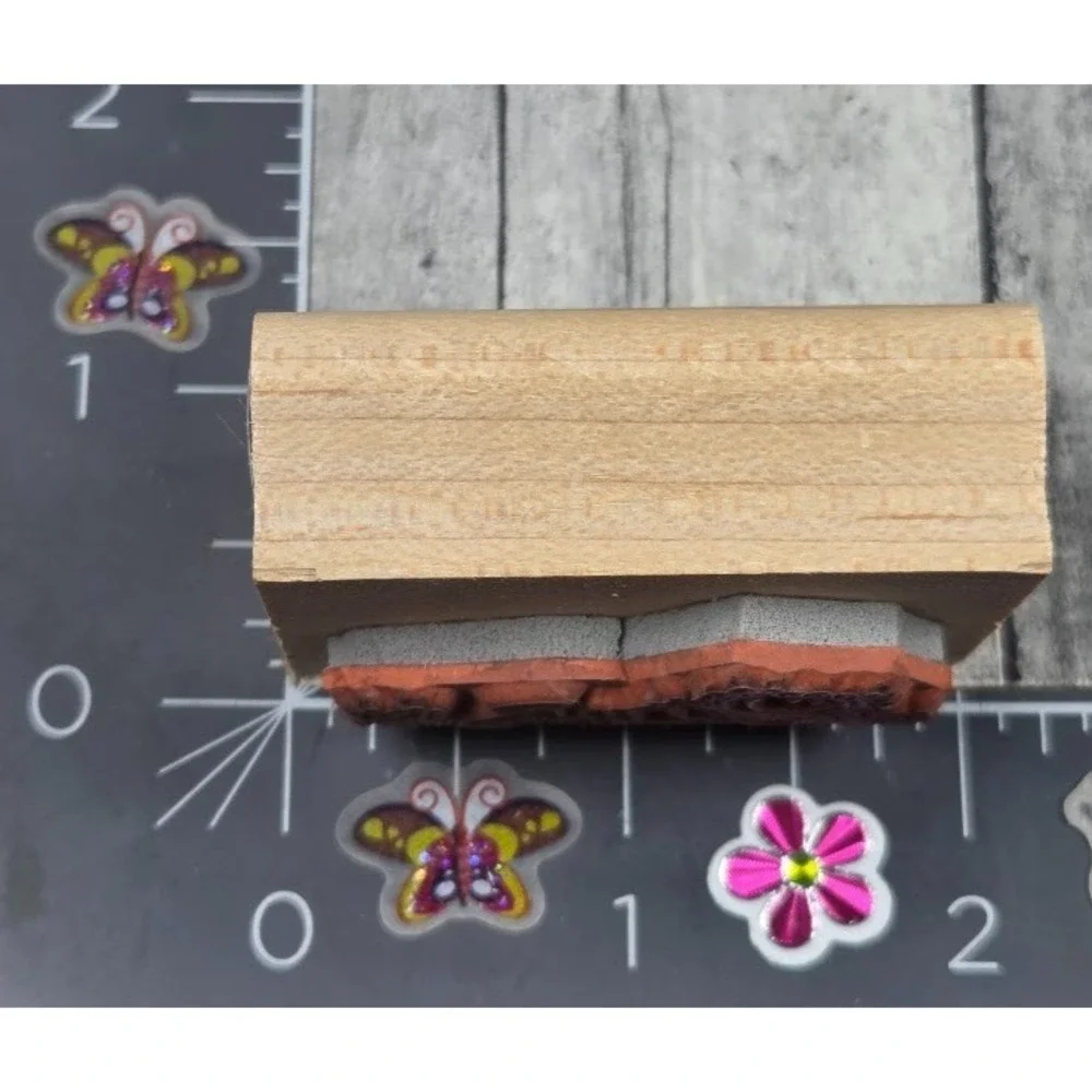 Imaginations Little Girl Laying In Grass Flowers Rubber Stamp Wood #H117